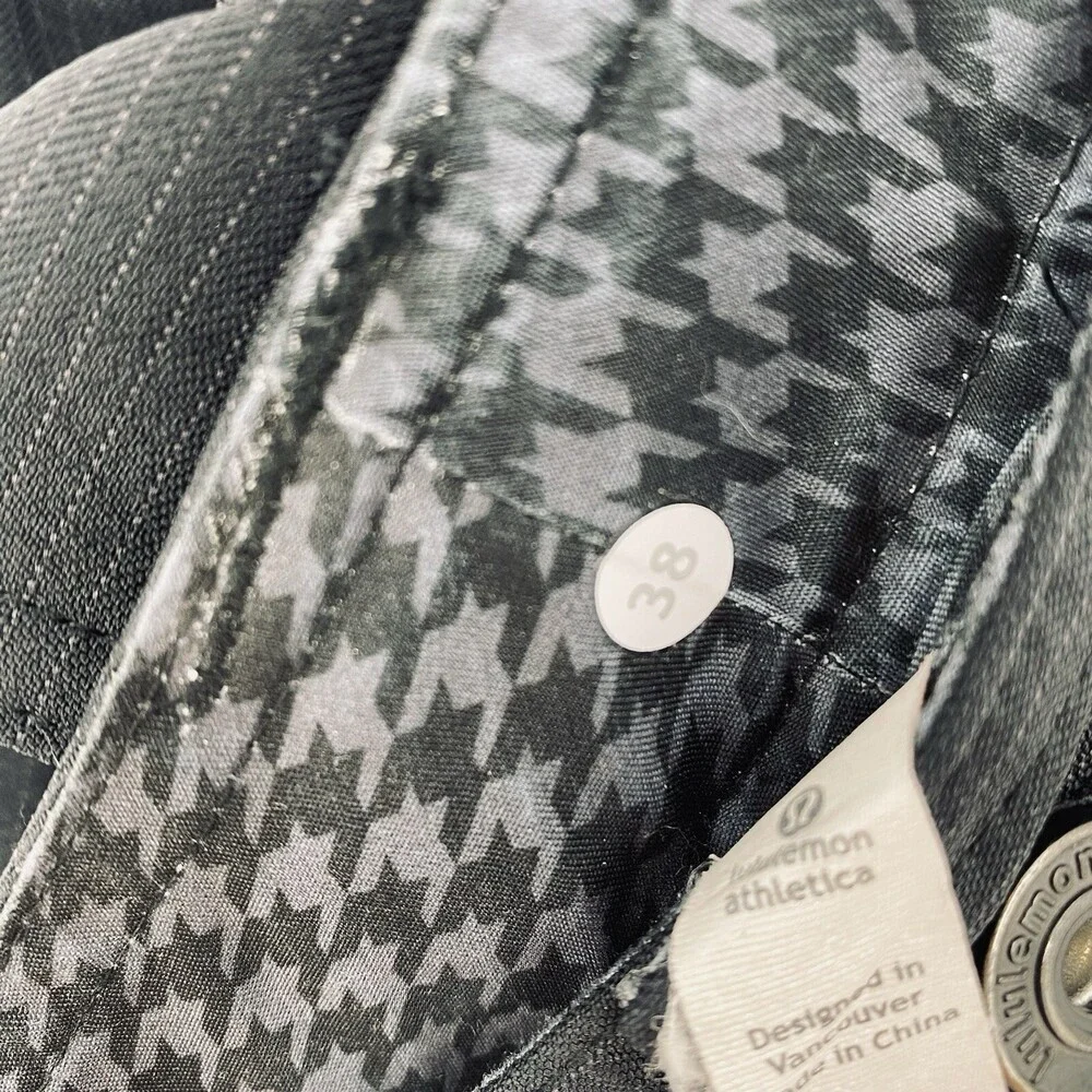 Lululemon Mens Pants Size 38 Black Houndstooth Active Work Pants Softshell